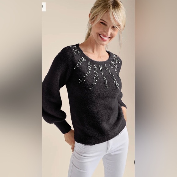 Jeweled Feather-Soft Sweater - Picture 1 of 15